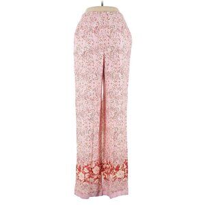 Zara Linen Blend Pink Multi Pants Large